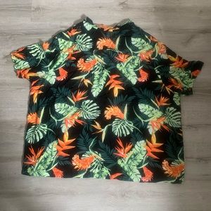KS Island Hawaiian Shirt 5XL Black Green Orange
